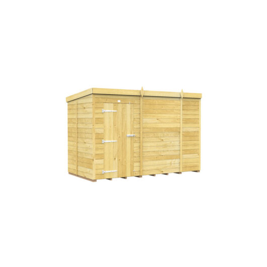 10 x 5 Feet Pent Shed - Single Door Without Windows - Wood - L147 x W302 x H201 cm