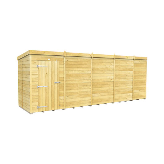 19 x 5 Feet Pent Shed - Single Door Without Windows - Wood - L147 x W560 x H201 cm