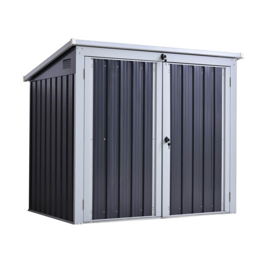 2 Bin Corrugated Steel Rubbish Storage Shed