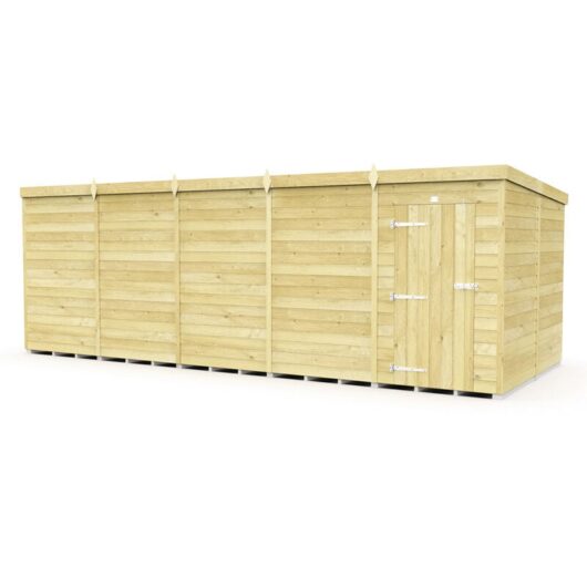 20 x 8 Feet Pent Shed - Single Door Without Windows - Wood - L231 x W589 x H201 cm