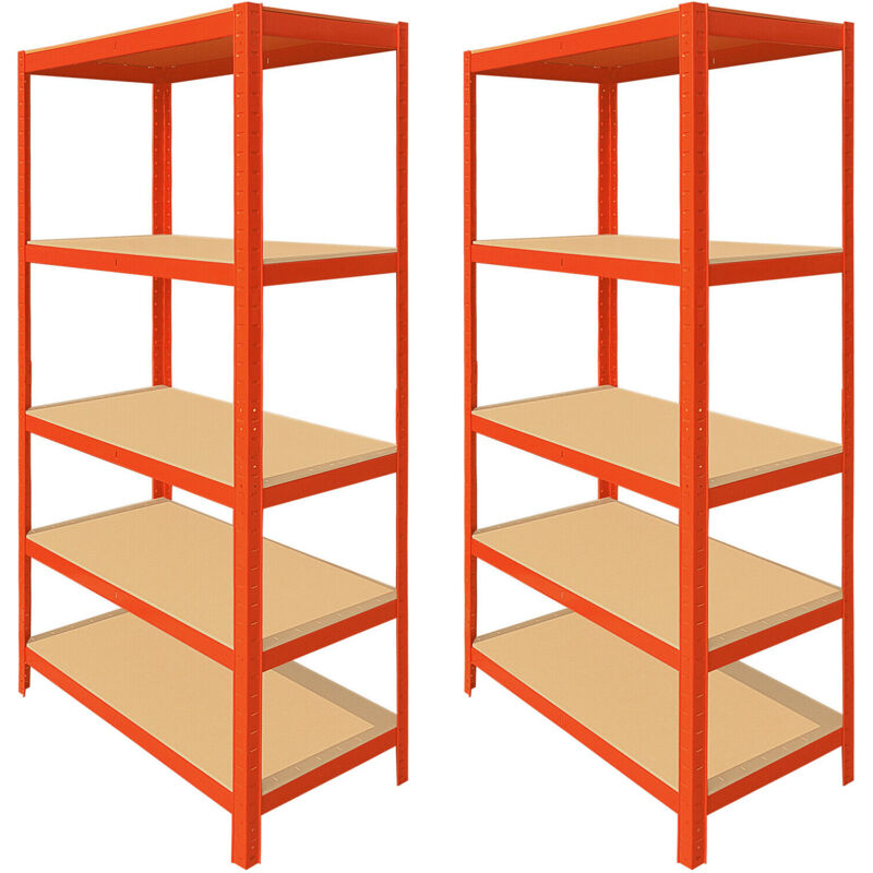 2X Garage Shelving Units 5 Tier Shelves Storage Racking Blue Unit Rack Warehouse
