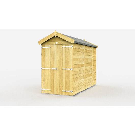 4 x 10 Feet Apex Shed - Double Door Without Windows - Wood - L302 x W118 x H217 cm