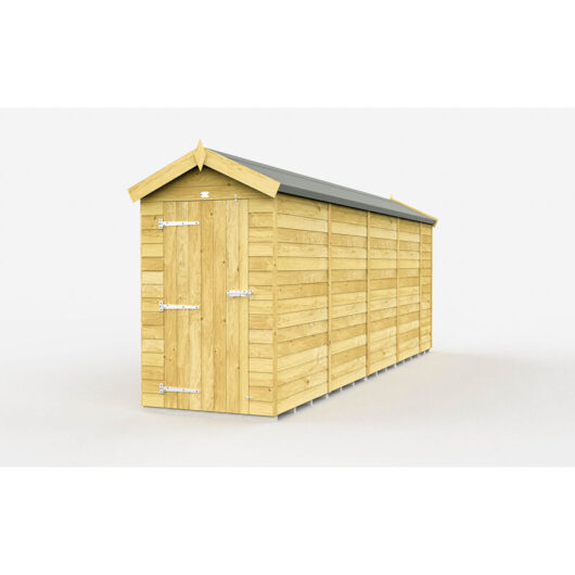 4 x 17 Feet Apex Shed - Single Door Without Windows - Wood - L503 x W118 x H217 cm