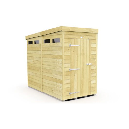 4 x 8 Feet Pent Security Shed - Single Door - Wood - L231 x W127 x H201 cm