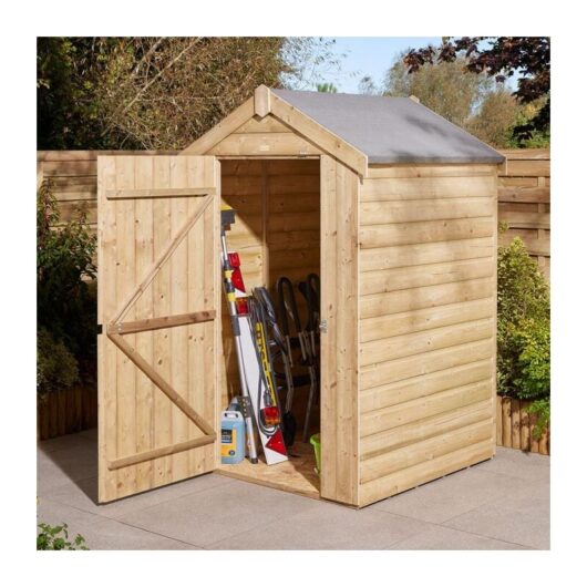 4x4 Shiplap Apex Shed Single Door - Rowlinson