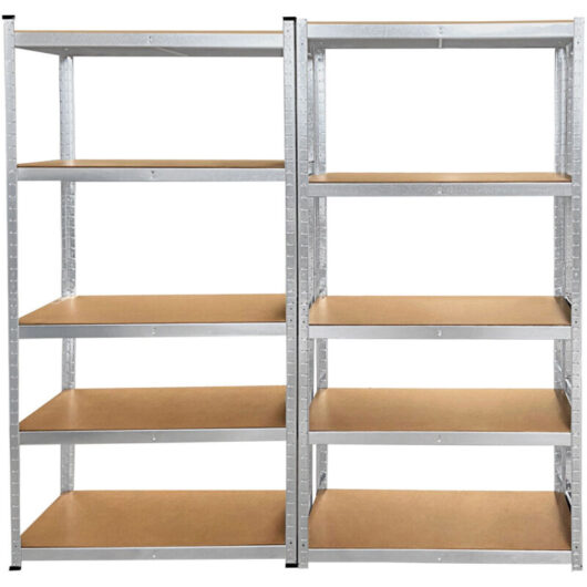 5 Tier SHelf Storage Shelves Heavy Duty Steel Garage Rack Adjustable Shelves 2 PACK