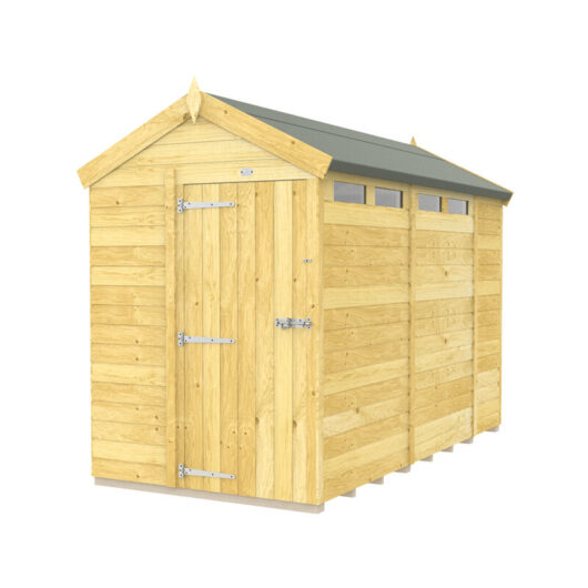 5 x 10 Feet Apex Security Shed - Single Door - Wood - L302 x W147 x H217 cm