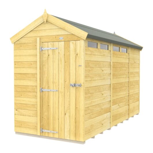 5 x 11 Feet Apex Security Shed - Single Door - Wood - L329 x W147 x H217 cm