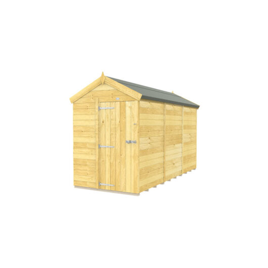 5 x 12 Feet Apex Shed - Single Door Without Windows - Wood - L358 x W147 x H217 cm