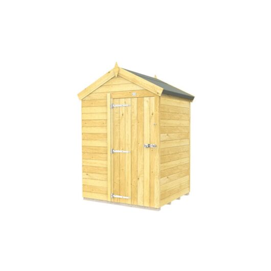 5 x 4 Feet Apex Shed - Single Door Without Windows - Wood - L127 x W147 x H217 cm