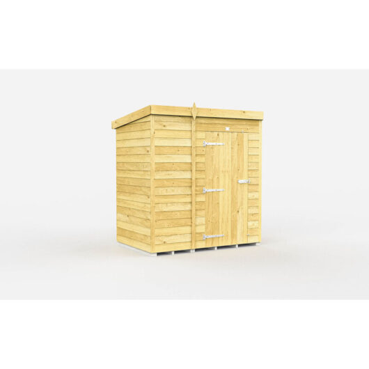 5 x 4 Feet Pent Shed - Single Door Without Windows - Wood - L118 x W158 x H201 cm