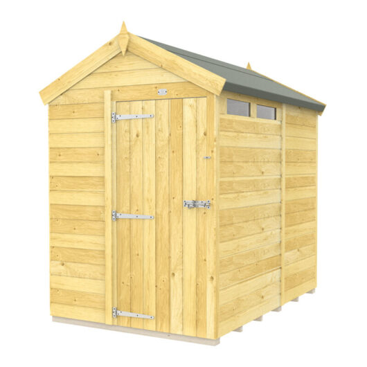 5 x 7 Feet Apex Security Shed - Single Door - Wood - L214 x W147 x H217 cm