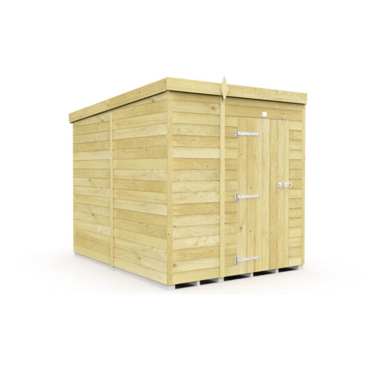 5 x 8 Feet Pent Shed - Single Door Without Windows - Wood - L231 x W158 x H201 cm