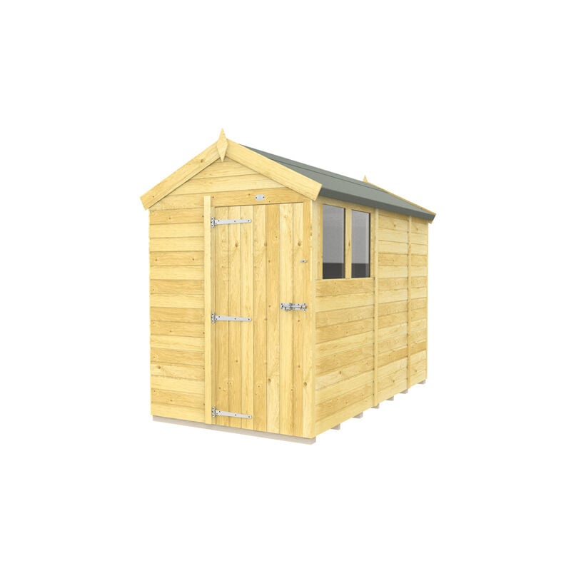 5 x 9 Feet Apex Shed - Single Door With Windows - Wood - L272 x W147 x H217 cm