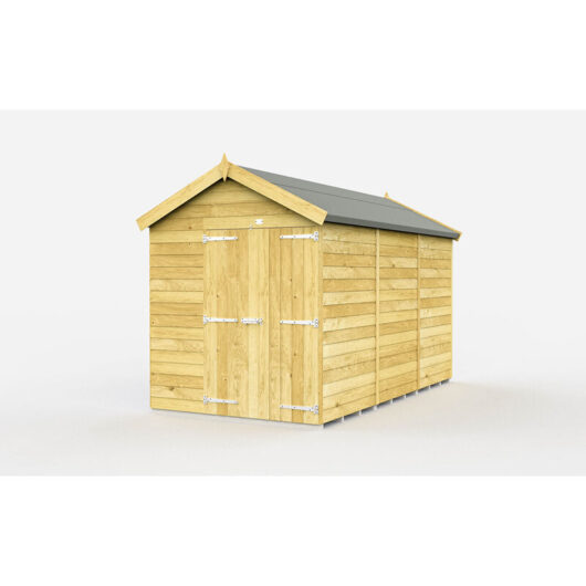 6 x 12 Feet Apex Shed - Double Door Without Windows - Wood - L358 x W175 x H217 cm