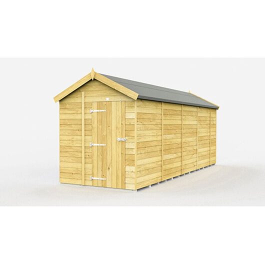 6 x 18 Feet Apex Shed - Single Door Without Windows - Wood - L533 x W175 x H217 cm