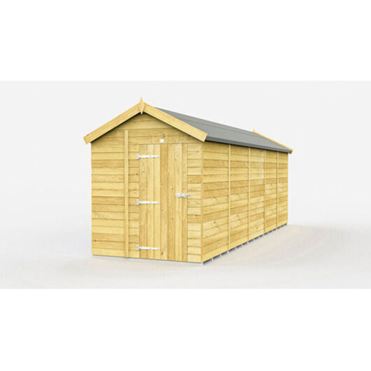 6 x 19 Feet Apex Shed - Single Door Without Windows - Wood - L560 x W175 x H217 cm