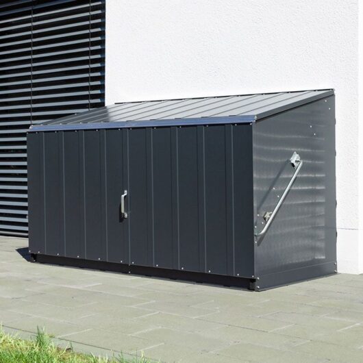 6'4 x 2'9 Trimetals Storeguard Metal Garden Storage Shed - Anthracite (1.95m x 0.88m)