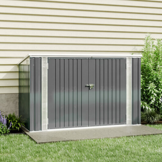 Black/Green/Grey Steel Lockable Garden Bicycle Storage Shed
