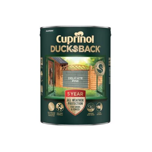 Cuprinol - Ducksback 5 Year Waterproof for Sheds & Fences Delicate Pine 5 litre - CUPDBDP5L
