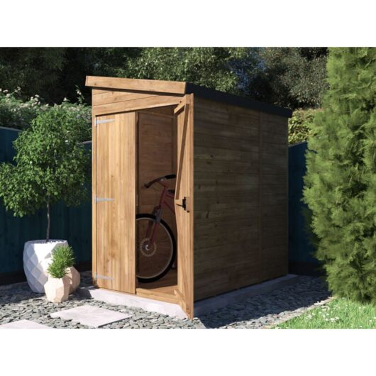 Dunster House Ltd. - Dunster House Garden Shed 1.2 m x 1.8m Wooden Outdoor Storage Overlord Pent Roof No Window