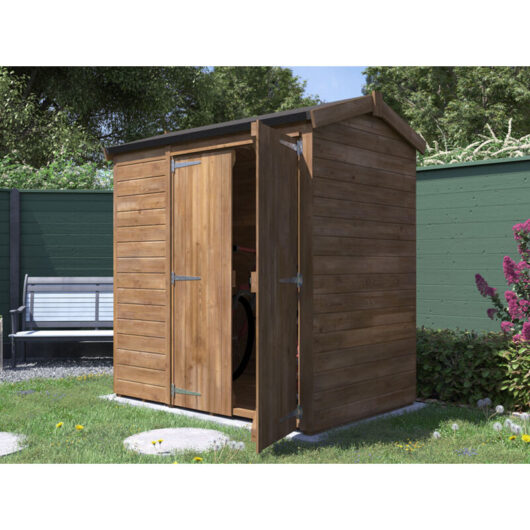 Dunster House Ltd. - Dunster House Garden Shed 1.8 m x 1.2m Wooden Outdoor Storage Overlord Apex Roof No Window