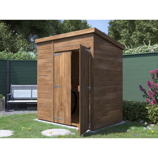 Dunster House Ltd. - Dunster House Garden Shed 1.8m x 1.2m Heavy Duty Pressure Treated Wooden Outdoor Storage Overlord Pent
