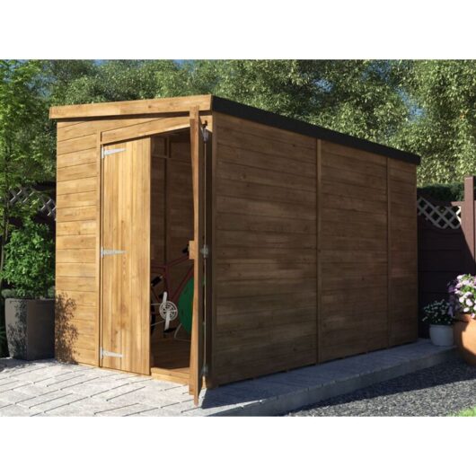 Dunster House Ltd. - Dunster House Wooden Shed Garden Storage 1.8m x 3m Pressure Treated No Window Overlord Pent