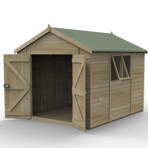 Forest Forest Garden Timberdale 10 x 8 Double Door Apex Shed (Home Delivery)