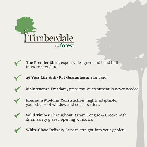 Forest Forest Garden Timberdale 12 x 8 Apex Double Door Shed (Home Delivery)