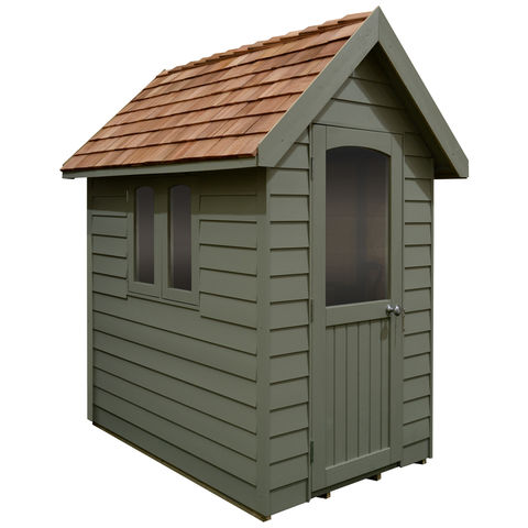 Forest Forest Redwood Lap Retreat 6x4 Apex Shed - Green (Assembled)
