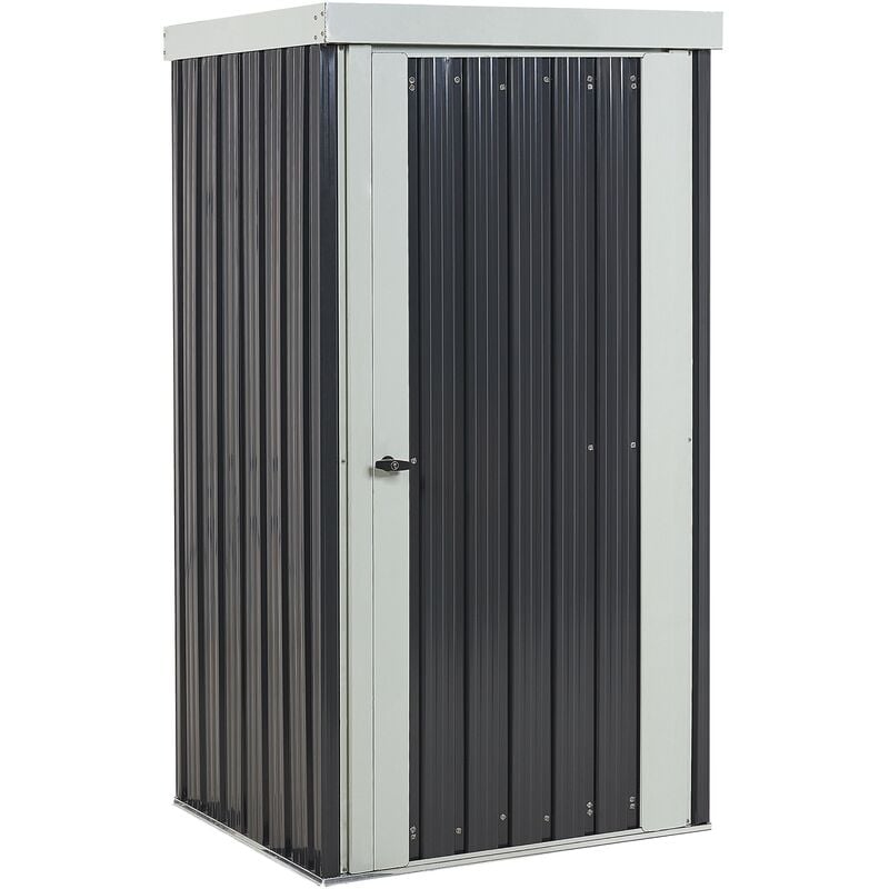 Galavnized Steel Garden Shed Storage for Tools Equipment 180 cm Grey Umbria