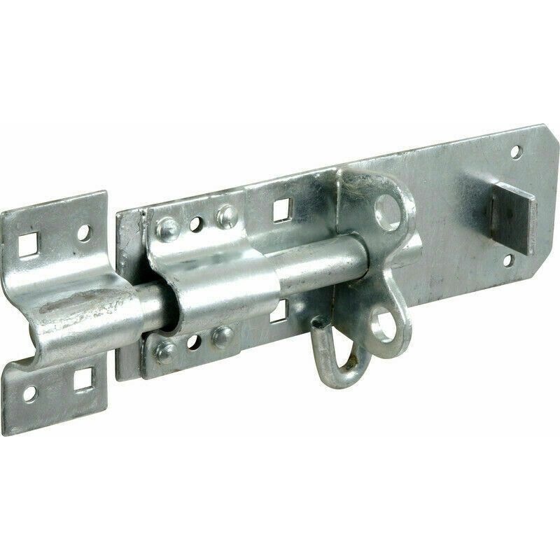 Garden Mile - 4inch Galvanised Brenton Slip Bolt + Fitting Zinc Plated Garden Gate Shed Lock
