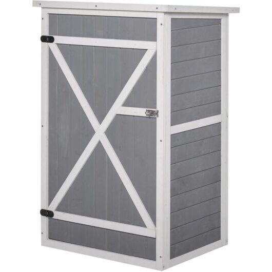 Garden Shed Outdoor Tool Storage w/ 2 Shelve Grey - Outsunny
