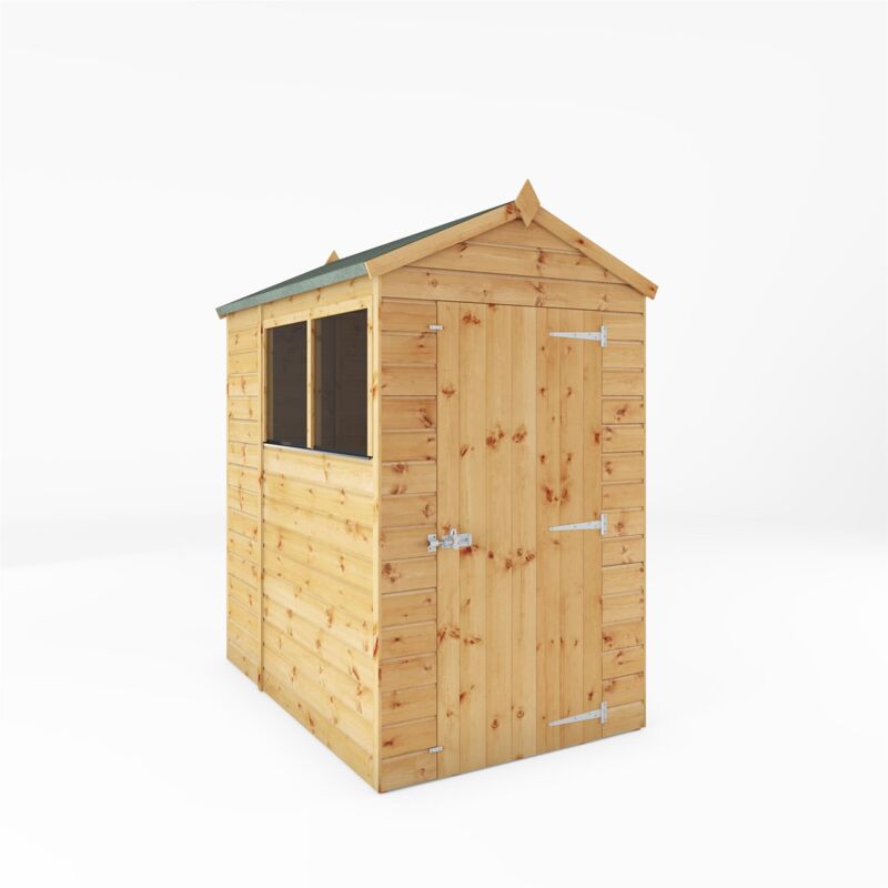 Garden Wooden Shed Shiplap Apex Roof Storage Shed - 6 x 4 with Windows - Waltons