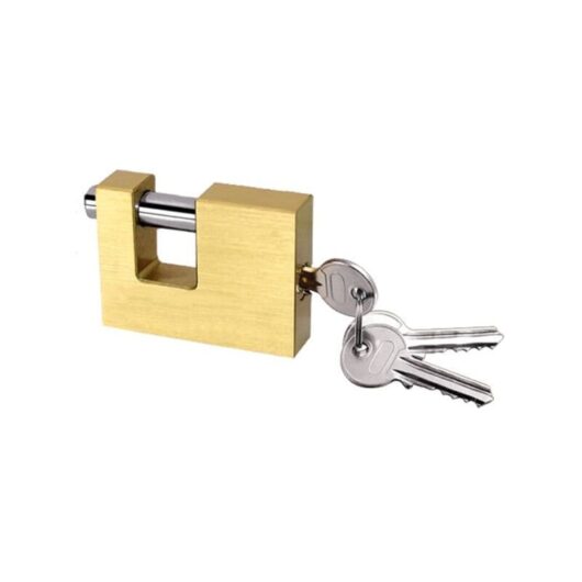Heavy Duty Brass Shutter Padlock 60MM (Security Rectangular Hardened Shackle Shed)