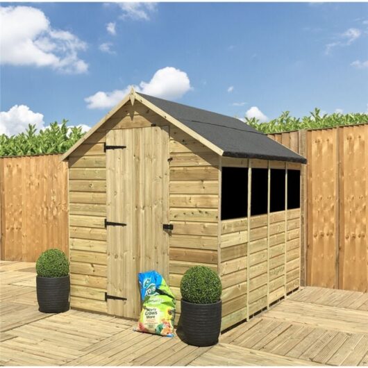 Marlborough - 11 x 5 Garden Shed Pressure Treated t&g Single Door Apex Wooden Garden Shed - 3 Windows (11' x 5') / (11ft x 5ft) (11x5)