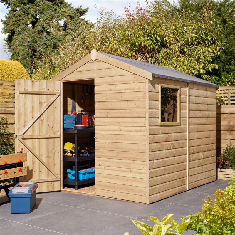 Marlborough - Cheshire 8ft x 6ft - 12mm Shiplap Apex Shed With Single Door & 1 Window