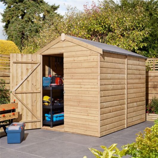Marlborough - Cheshire 8ft x 6ft Windowless - Single Door - 12mm Shiplap Apex Shed