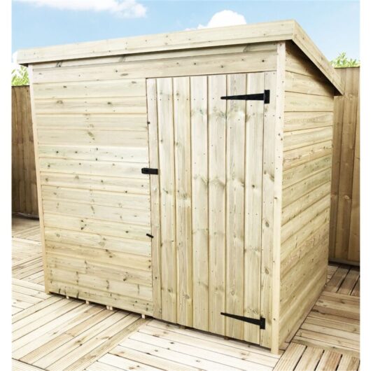 Marlborough - installed 5 x 5 windowless Garden Shed Pressure Treated t&g pent Shed + Single Door (5' x 5' / 5ft x 5ft) (5x5)