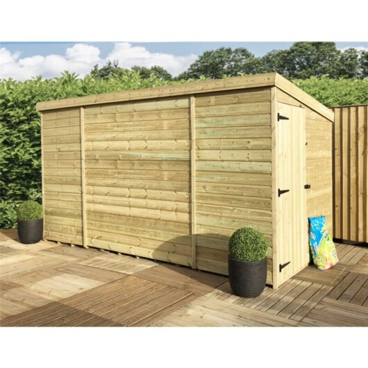 Marlborough - installed 9 x 6 windowless Garden Shed Pressure Treated t&g pent Shed + Side Door (9' x 6' / 9ft x 6ft) (9x6)