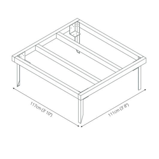 Mercia 3' 7" x 3' 10" Building Base - Classic Pressure Treated