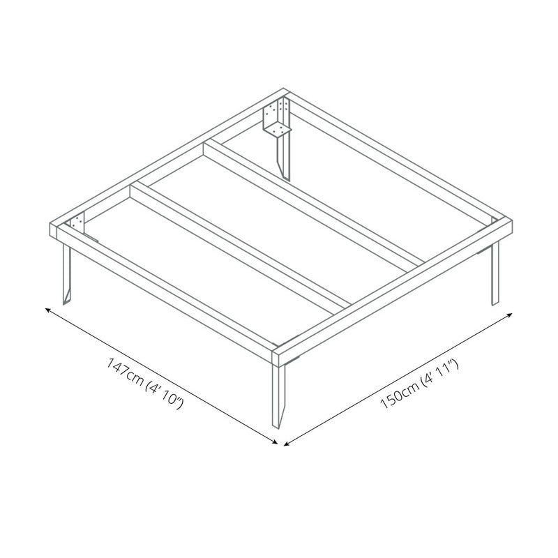 Mercia 4' 11" x 4' 9" Building Base - Classic Pressure Treated