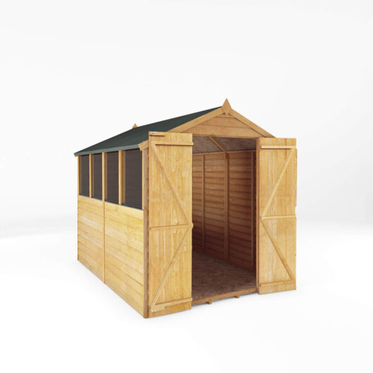 Mercia 8 X 6Ft Overlap Apex Shed Double Door