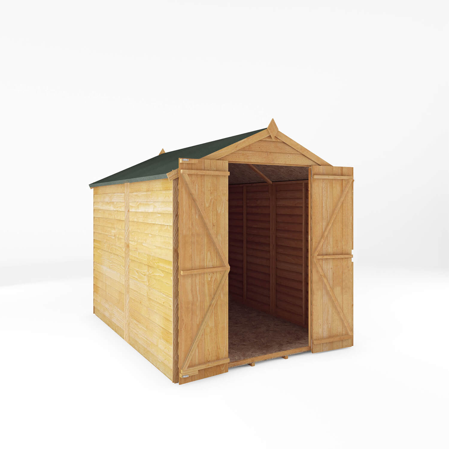 Mercia 8 X 6Ft Overlap Apex Windowless Shed Double Door