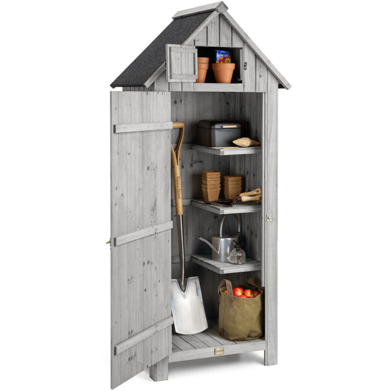Narrow Garden Shed - Grey