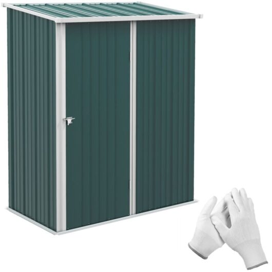 Outdoor Storage Shed Steel Garden Shed w/ Lockable Door for Backyard Green - Outsunny