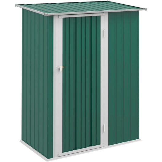Outdoor Storage Shed Steel Garden Shed with Lockable Door Emerald green - Outsunny