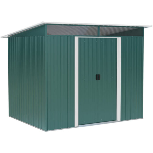 Outsunny - Garden Shed Outdoor Storage Tool Organizer w/ Double Sliding Door 9 x 6ft
