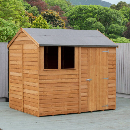 Overlap 8 x 6 Reverse Apex Wooden Shed - Shire
